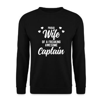 Funny Pontoon Husband Phrase Gift for Captain Wife - Sweat-shirt Unisexe - noir - Devant - Alina (178cm) & Michal (187cm)