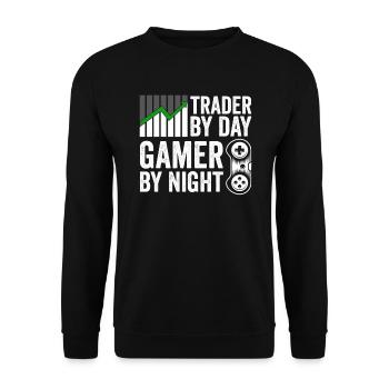 Funny Stock Exchange Day Trader Wall Street Stocks - Unisex Pullover - Schwarz - Vorne - Alina (178cm) & Michal (187cm)