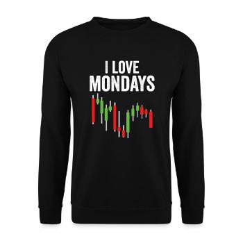 Lustiger Börsen-Tag Händler Wall Street Aktien - Unisex Pullover - Schwarz - Vorne - Alina (178cm) & Michal (187cm)
