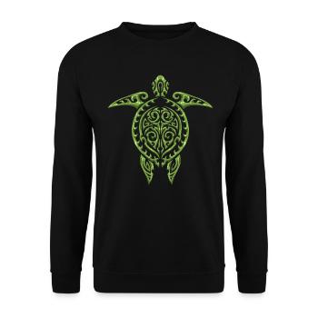 Maori Turtle Tribal Diving Sea Animals - Unisex Sweatshirt - black - Front - Alina (178cm) & Michal (187cm)