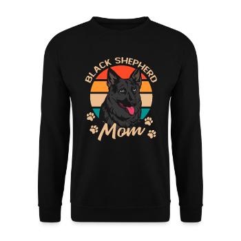 Black German Shepherd Mom Mother's Day - Unisex Sweatshirt - black - Front - Alina (178cm) & Michal (187cm)
