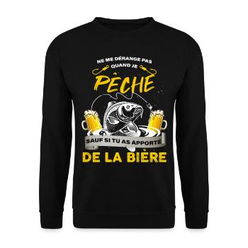Pêcheurs bière humour apéro bonne ambiance - Sweat-shirt Unisexe - noir - Devant - Alina (178cm) & Michal (187cm)