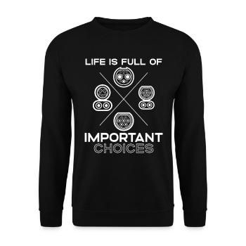 Prise pour véhicule électrique Chargement du - Sweat-shirt Unisexe - noir - Devant - Alina (178cm) & Michal (187cm)