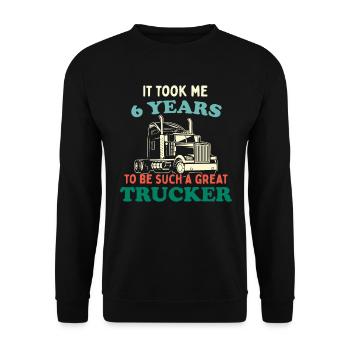 Trucker Party Trucking Camionneur Chauffeur de camion 6e anniversaire - Sweat-shirt Unisexe - noir - Devant - Alina (178cm) & Michal (187cm)