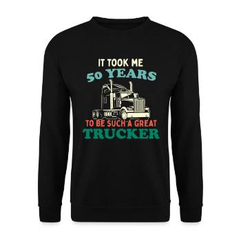 Trucker Party Trucking Trucking Truck Driver 50e anniversaire - Sweat-shirt Unisexe - noir - Devant - Alina (178cm) & Michal (187cm)