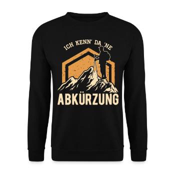 Wandern - Ich kenn da ne Abkürzung - Unisex Pullover - Schwarz - Vorne - Alina (178cm) & Michal (187cm)