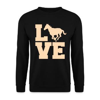 Amoureux des chevaux Équitation Cavalière fille - Sweat-shirt Unisexe - noir - Devant - Alina (178cm) & Michal (187cm)