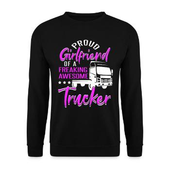 Camionneur Chauffeur de camion Chauffeur de camion Petite amie - Sweat-shirt Unisexe - noir - Devant - Alina (178cm) & Michal (187cm)