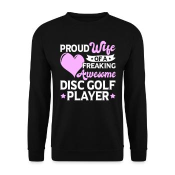 Golfer Trainer Frisbee Lover Disc Golf Player - Unisex Sweatshirt - black - Front - Alina (178cm) & Michal (187cm)