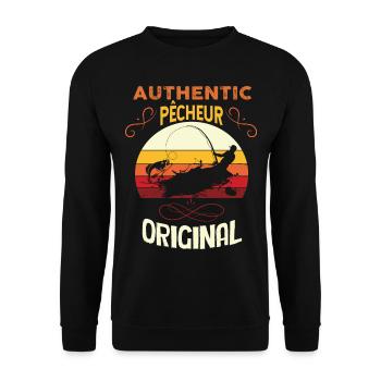 Pêcheur Original Citation Homme Pêcheur - Sweat-shirt Unisexe - noir - Devant - Alina (178cm) & Michal (187cm)
