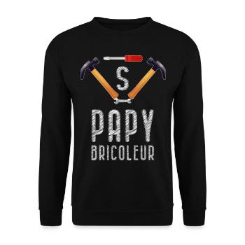 Bricolage Super Papy Bricoleur - Sweat-shirt Unisexe - noir - Devant - Alina (178cm) & Michal (187cm)