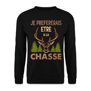 Chasse Citation Pour Homme Chasseur Papa Papy - Sweat-shirt Unisexe - noir - Devant - Alina (178cm) & Michal (187cm)