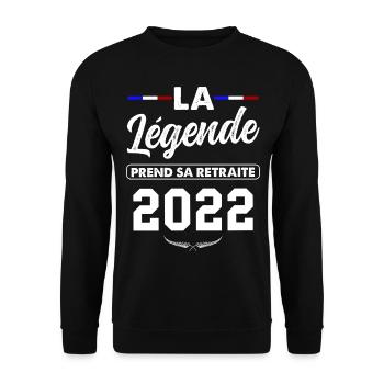 T-shirt legende départ en retraite 2022 - Sweat-shirt Unisexe - noir - Devant - Alina (178cm) & Michal (187cm)