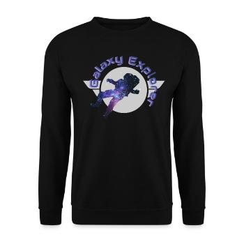 Galaxy Explorer Galaxy Space Astronaut Gift - Unisex Sweatshirt - black - Front - Alina (178cm) & Michal (187cm)