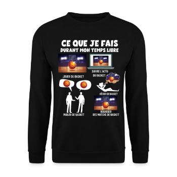 Basket Temps Libre Citation Basketball Basketteur - Sweat-shirt Unisexe - noir - Devant - Alina (178cm) & Michal (187cm)