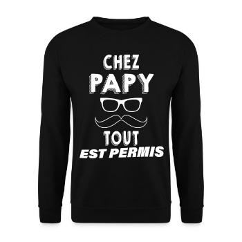 Mon Papy Est Super Cool Cadeau Homme Grand-Père - Sweat-shirt Unisexe - noir - Devant - Alina (178cm) & Michal (187cm)