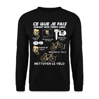 Passion Velo idée Cadeau homme Cycliste - Sweat-shirt Unisexe - noir - Devant - Alina (178cm) & Michal (187cm)
