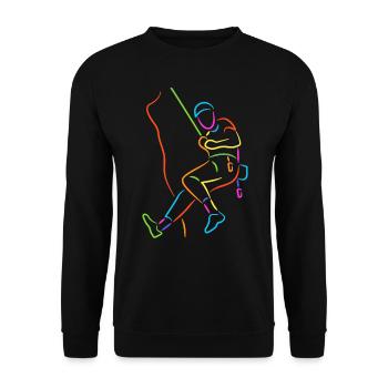 Klettern bunt Bouldern Climbing Kletterer - Unisex Pullover - Schwarz - Vorne - Alina (178cm) & Michal (187cm)