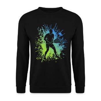 Joueur de tennis Entraîneur de tennis Enfants Garçons Tennis - Sweat-shirt Unisexe - noir - Devant - Alina (178cm) & Michal (187cm)
