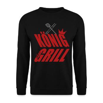 König am Grill Grillbesteck - Unisex Pullover - Schwarz - Vorne - Alina (178cm) & Michal (187cm)