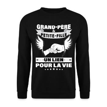 Annonce naissance de bébé futur papy - Sweat-shirt Unisexe - noir - Devant - Alina (178cm) & Michal (187cm)