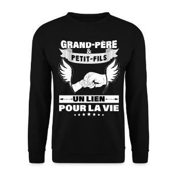 Papy Et Petit-Fils Cadeau Tendre Famille - Sweat-shirt Unisexe - noir - Devant - Alina (178cm) & Michal (187cm)