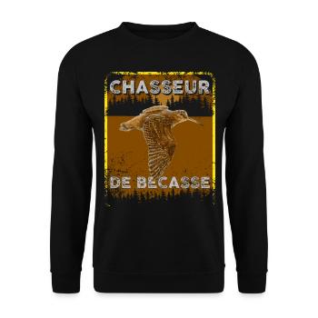 Bécasse Chasse Cadeau Homme Chasseur - Sweat-shirt Unisexe - noir - Devant - Alina (178cm) & Michal (187cm)
