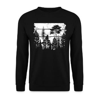 In the black and white forest in vintage - Unisex Sweatshirt - black - Front - Alina (178cm) & Michal (187cm)