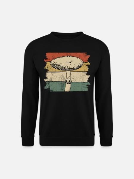 Großer Pilz Vintage - Unisex Pullover - Schwarz