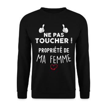 Je Suis Sa Propriété Cadeau Humour Homme - Sweat-shirt Unisexe - noir - Devant - Alina (178cm) & Michal (187cm)