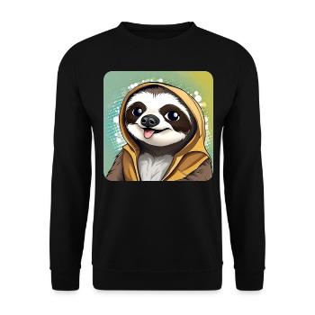 Cool sloth - Unisex Sweatshirt - black - Front - Alina (178cm) & Michal (187cm)