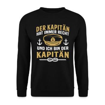 der kapitän - Unisex Pullover - Schwarz - Vorne - Alina (178cm) & Michal (187cm)