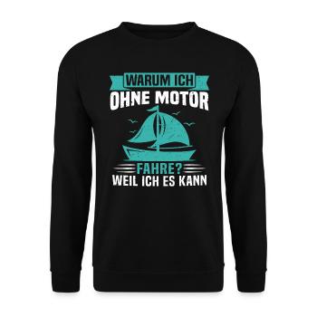 warum ich ohne motor fahre weil ich es kann - Unisex Pullover - Schwarz - Vorne - Alina (178cm) & Michal (187cm)