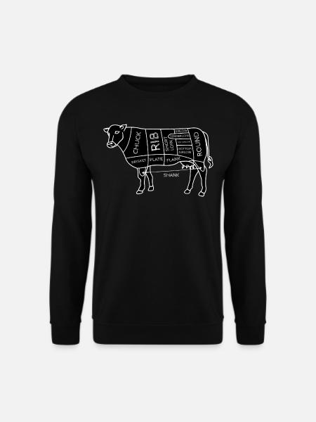 Lustige Rindfleischschnitte Diagramm I BBQ Metzger - Unisex Pullover - Schwarz