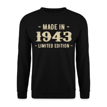 Vintage 1943 Édition Limitée Cadeau 1943 - Sweat-shirt Unisexe - noir - Devant - Alina (178cm) & Michal (187cm)