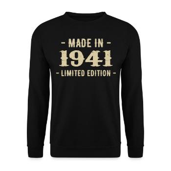 Vintage 1941 Édition Limitée Cadeau 1941 - Sweat-shirt Unisexe - noir - Devant - Alina (178cm) & Michal (187cm)