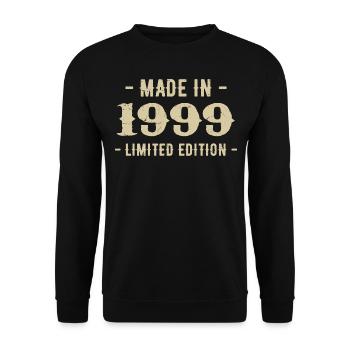 Jahrgang 1999 Geschenk in limitierter Auflage 1999 - Unisex Pullover - Schwarz - Vorne - Alina (178cm) & Michal (187cm)