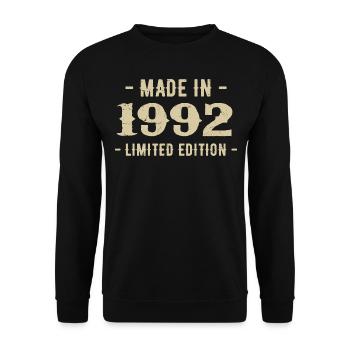 Vintage 1992 Édition Limitée Cadeau 1992 - Sweat-shirt Unisexe - noir - Devant - Alina (178cm) & Michal (187cm)