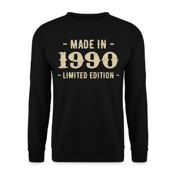 Vintage 1990 Édition Limitée Cadeau 1990 - Sweat-shirt Unisexe - noir - Devant - Alina (178cm) & Michal (187cm)