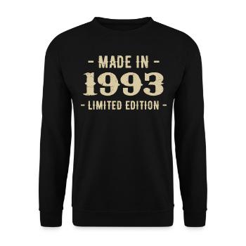 Vintage 1993 Édition Limitée Cadeau 1993 - Sweat-shirt Unisexe - noir - Devant - Alina (178cm) & Michal (187cm)