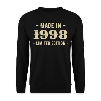 Vintage 1998 Édition Limitée Cadeau 1998 - Sweat-shirt Unisexe - noir - Devant - Alina (178cm) & Michal (187cm)