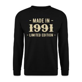 Vintage 1991 Édition Limitée Cadeau 1991 - Sweat-shirt Unisexe - noir - Devant - Alina (178cm) & Michal (187cm)