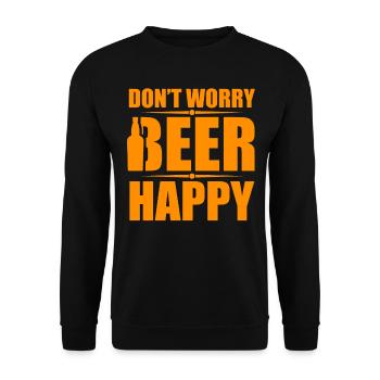 Don't WorryBeer Happy funny Beer Quotes - Unisex Sweatshirt - black - Front - Alina (178cm) & Michal (187cm)