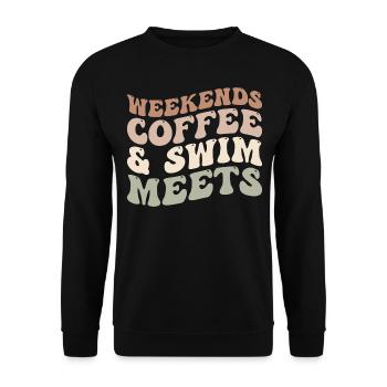 Weekends Coffee And Swim Meets - Coffee Lover - Sweat-shirt Unisexe - noir - Devant - Alina (178cm) & Michal (187cm)