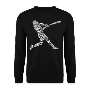 Baseball Baseballer Jungen Baseballspieler - Unisex Pullover - Schwarz - Vorne - Alina (178cm) & Michal (187cm)