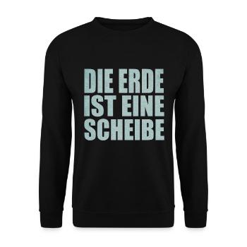 Die Erde Ist Eine Scheibe Flacherdler Flache Erde - Unisex Pullover - Schwarz - Vorne - Alina (178cm) & Michal (187cm)