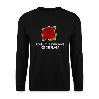 Do not destroy patriarchy on the planet - Unisex Sweatshirt - black - Front - Alina (178cm) & Michal (187cm)