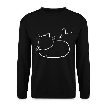 schlafen katze tier symbol gute nacht - Unisex Pullover - Schwarz - Vorne - Alina (178cm) & Michal (187cm)