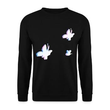 symboles rose trois animaux d’abeilles papillons - Sweat-shirt Unisexe - noir - Devant - Alina (178cm) & Michal (187cm)