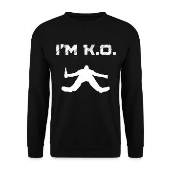 I'm KO Drunken Man Passed Out Blackout Coma White - Unisex Sweatshirt - black - Front - Alina (178cm) & Michal (187cm)